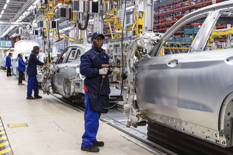 Workers at the BMW South Africa Rosslyn plant.