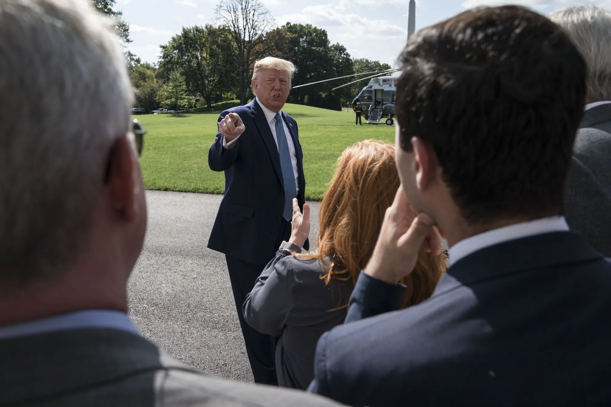 Donald Trump speaks to the media outside of the White House in Washington, D.C.&nbsp;on Oct. 4.