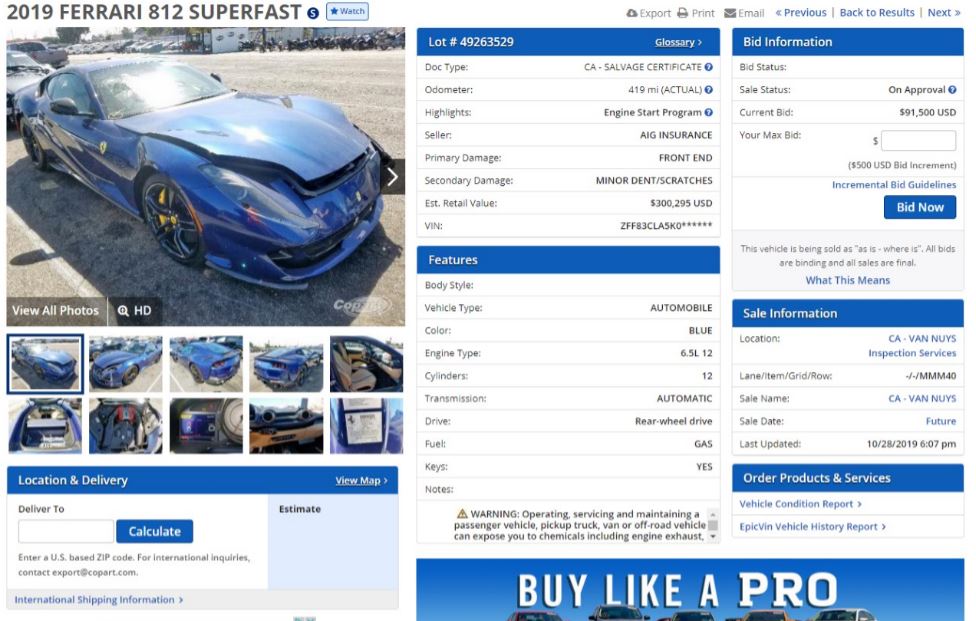 Salvage Auction - Auto Recyclers - Copart USA