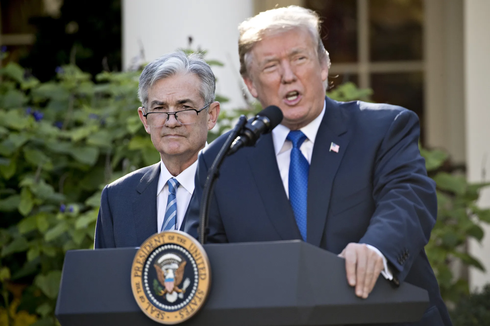 U.S. President Donald Trump announces Powell as his nominee as chairman of the Federal Reserve.