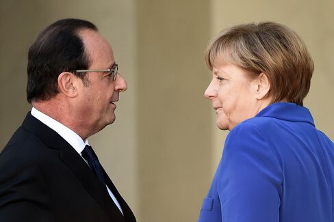 Angela Merkel and Francois Hollande