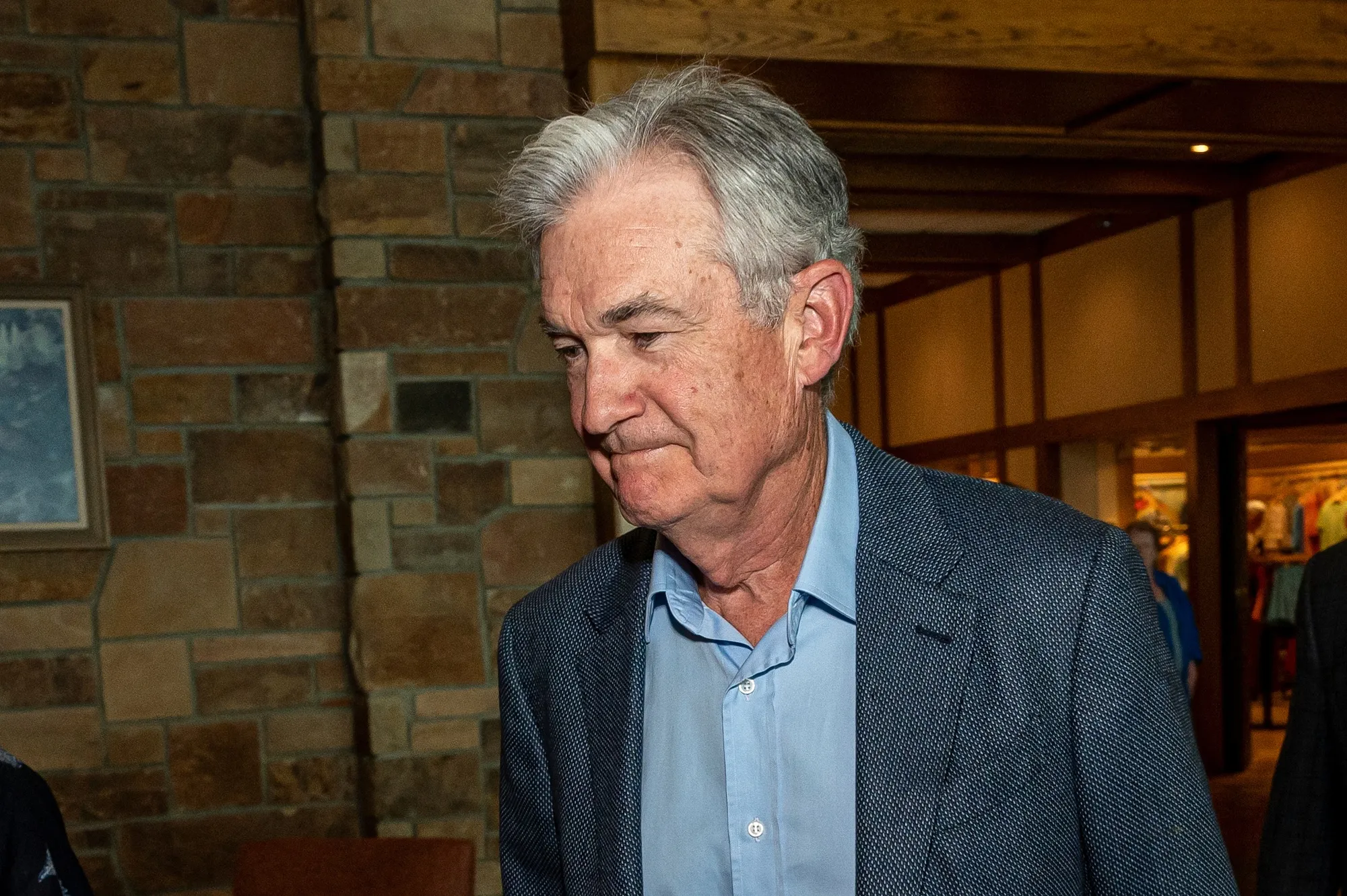 Jerome Powell during the Jackson Hole economic symposium in Moran, Wyoming, on&nbsp;Aug. 24.