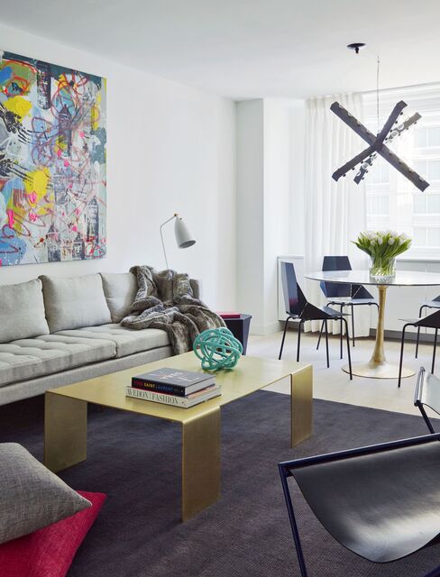 Living room at Fifty Third and Eighth in Manhattan.