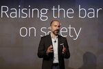 Uber CEO Dara Khosrowshahi speaks during the company's unveiling of the new features in New York.