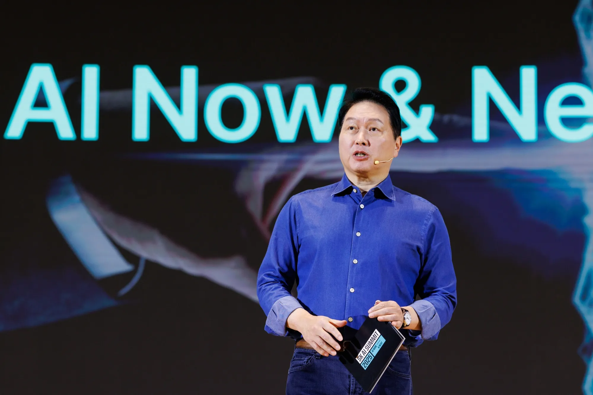 Chey Tae-won during the SK AI Summit on Nov. 3 in Seoul.