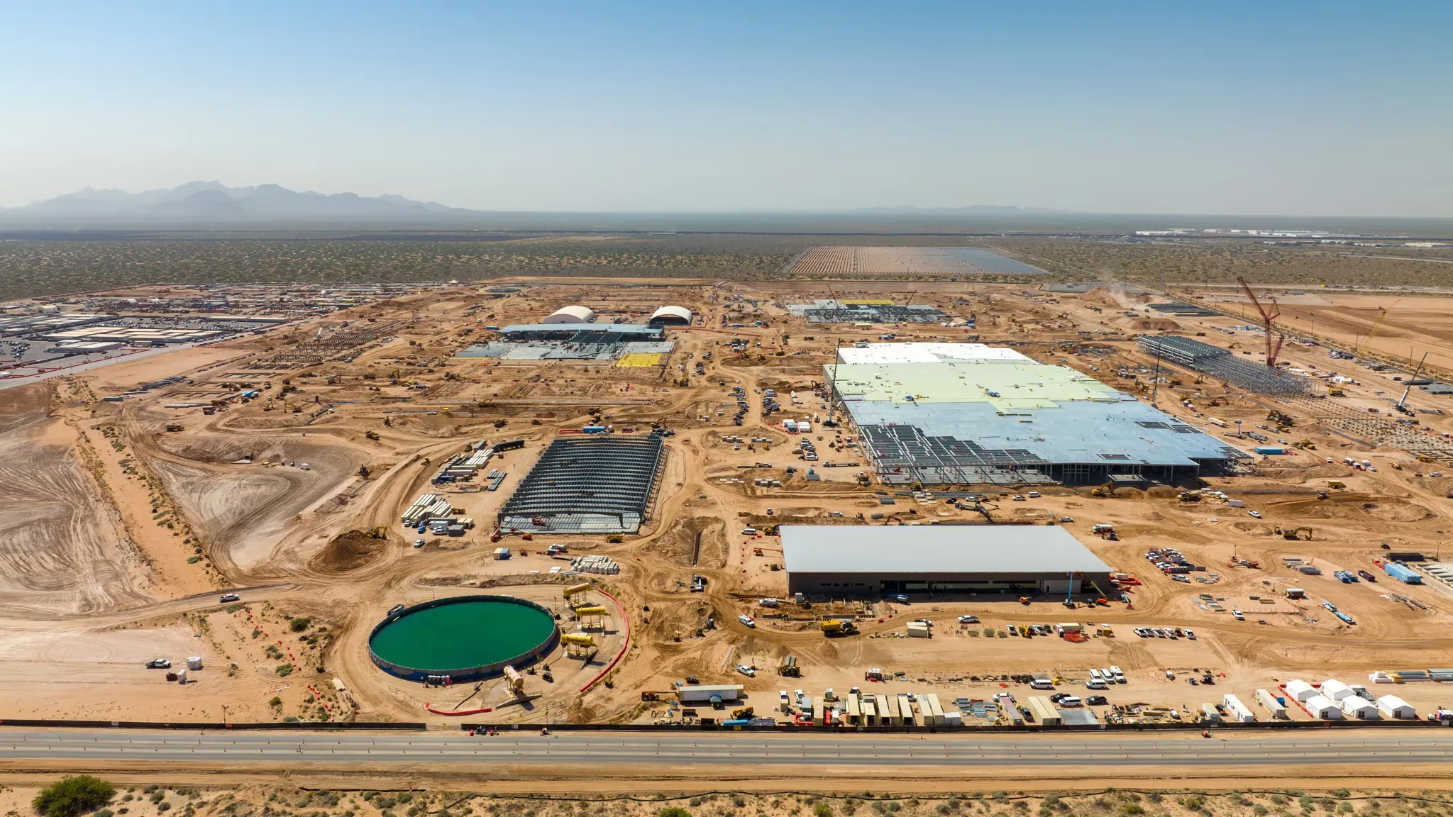 Construction work at Oracle Corp.'s Project Jupiter data center in Doña Ana County, New Mexico, in August.