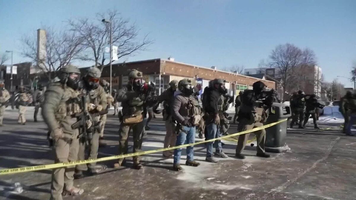 Federal Agents Spraying Tear Gas at Protesters