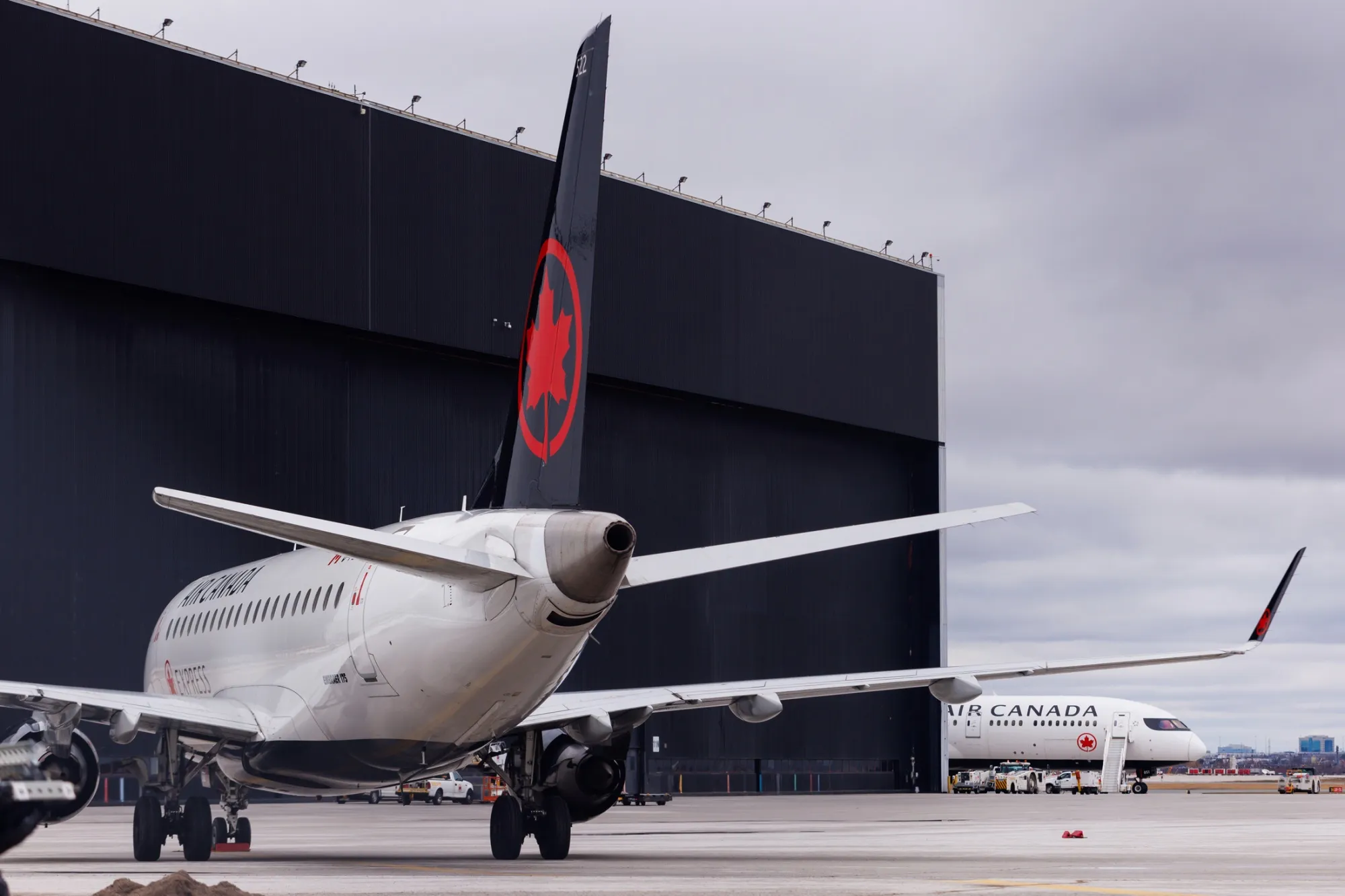 Air Canada passenger jets at Toronto Pearson International Airport.