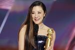 This image released by NBC shows Michelle Yeoh accepting the Best Actress in a Motion Picture – Musical or Comedy award for &quot;Everything Everywhere All at Once&quot; during the 80th Annual Golden Globe Awards at the Beverly Hilton Hotel on Tuesday, Jan. 10, 2023, in Beverly Hills, Calif. (Rich Polk/NBC via AP)