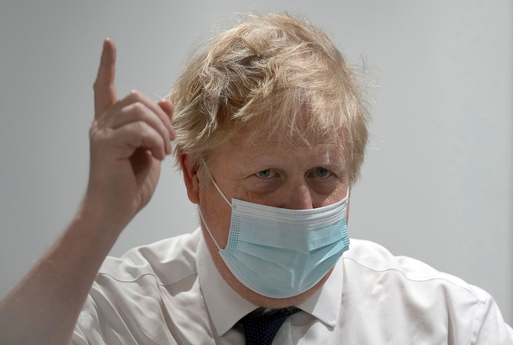 Boris Johnson during a visit to the New Queen Elizabeth II Hospital in Welwyn Garden City.&nbsp;