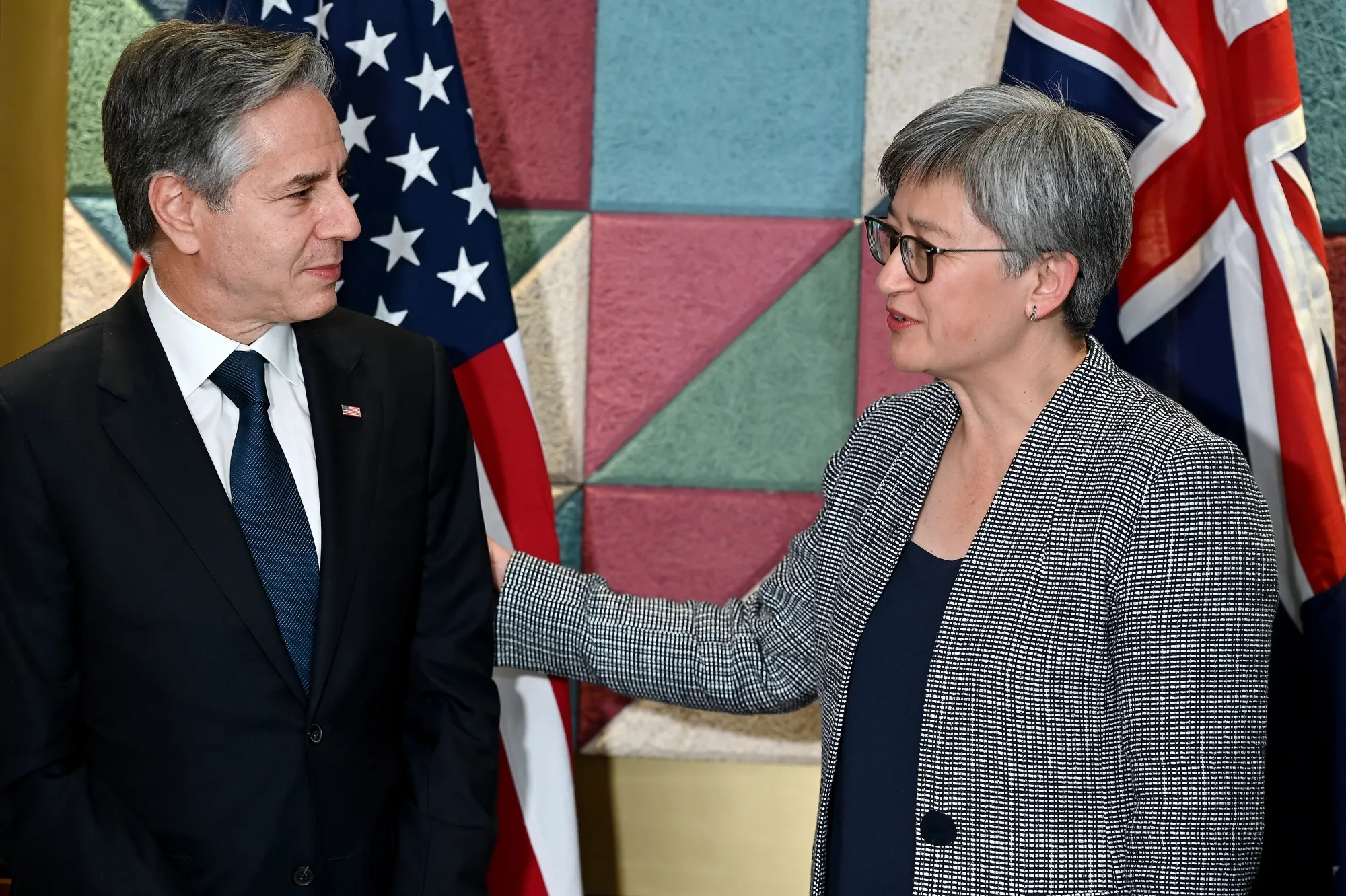 Antony Blinken, US secretary of state, left, and Penny Wong, Australia's foreign affairs minister.&nbsp;