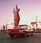 The Skyliner Motel, located at the intersection of Route 66 and Route 99 in Stroud, Oklahoma has been a popular overnight stop due in no small part to its enormous neon sign. This is one of the very few porcelain signs still standing.