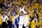 OAKLAND, CA - JUNE 12: Kevin Durant #35 of the Golden State Warriors reacts after a basket by Stephen Curry #30 in Game 5 of the 2017 NBA Finals at ORACLE Arena on June 12, 2017 in Oakland, California. NOTE TO USER: User expressly acknowledges and agrees that, by downloading and or using this photograph, User is consenting to the terms and conditions of the Getty Images License Agreement. (Photo by Ezra Shaw/Getty Images)