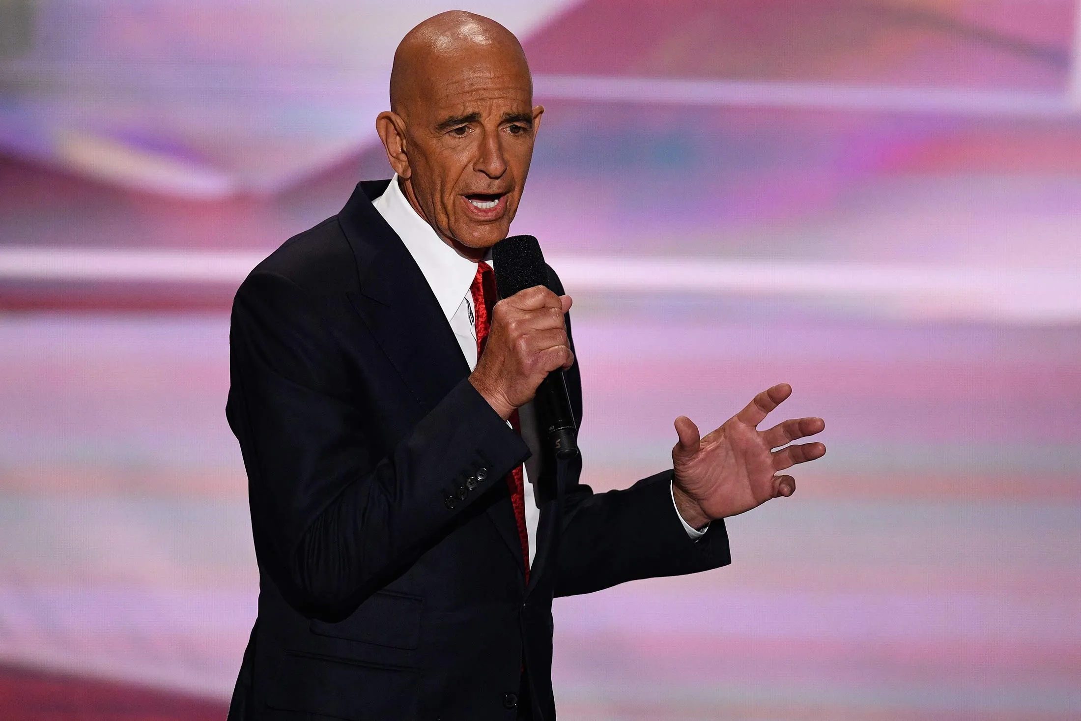 Tom Barrack, chairman of Colony Capital Inc., speaks during the Republican National Convention in Cleveland, Ohio, on July 21.
