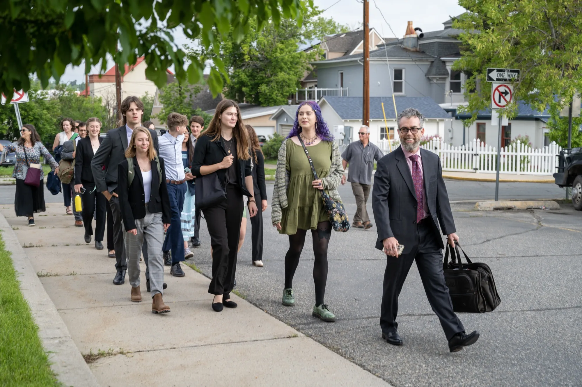 Youth plaintiffs arrive for the nation's first youth climate change trial in June.