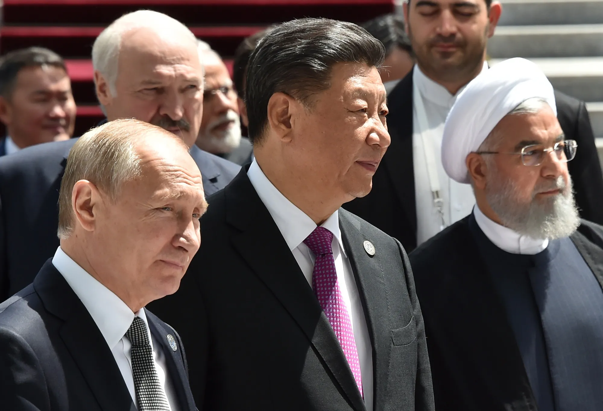 Dream team? Putin, Xi and former Iranian leader Hassan Rouhani.