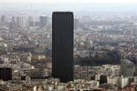The Montparnasse tower dominates the Paris skyline from certain vantage points.