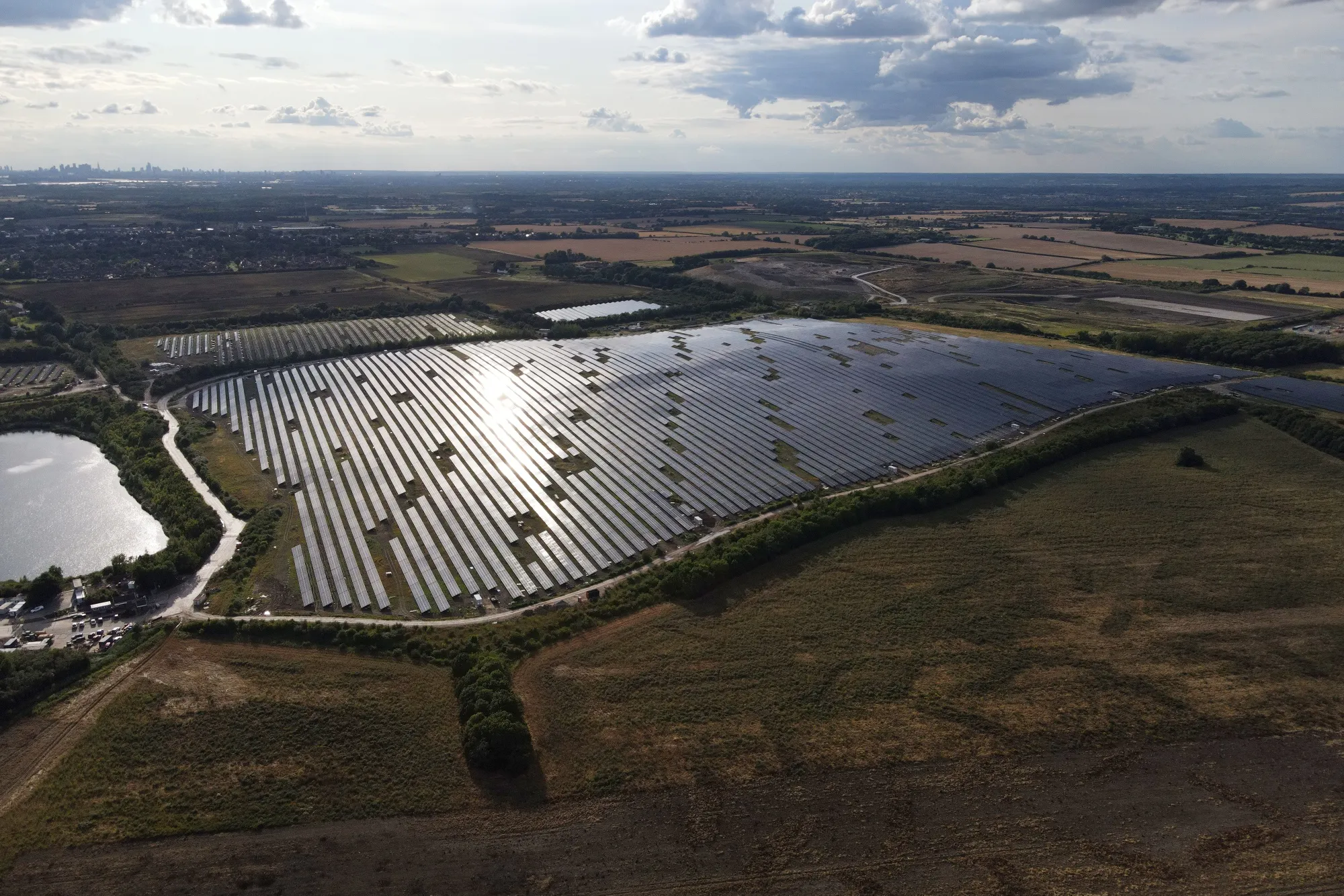 The Ockendon solar farm&nbsp;on the edge of Greater London, UK.