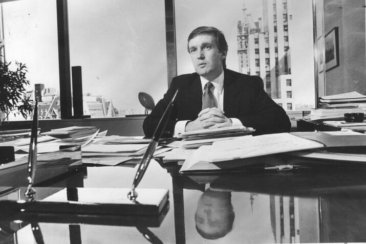 Donald Trump in his office in 1985