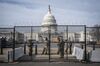 Members of the National Guard stand around the perimeter of the U.S. Capitol in Washington, D.C., on Jan. 15. 