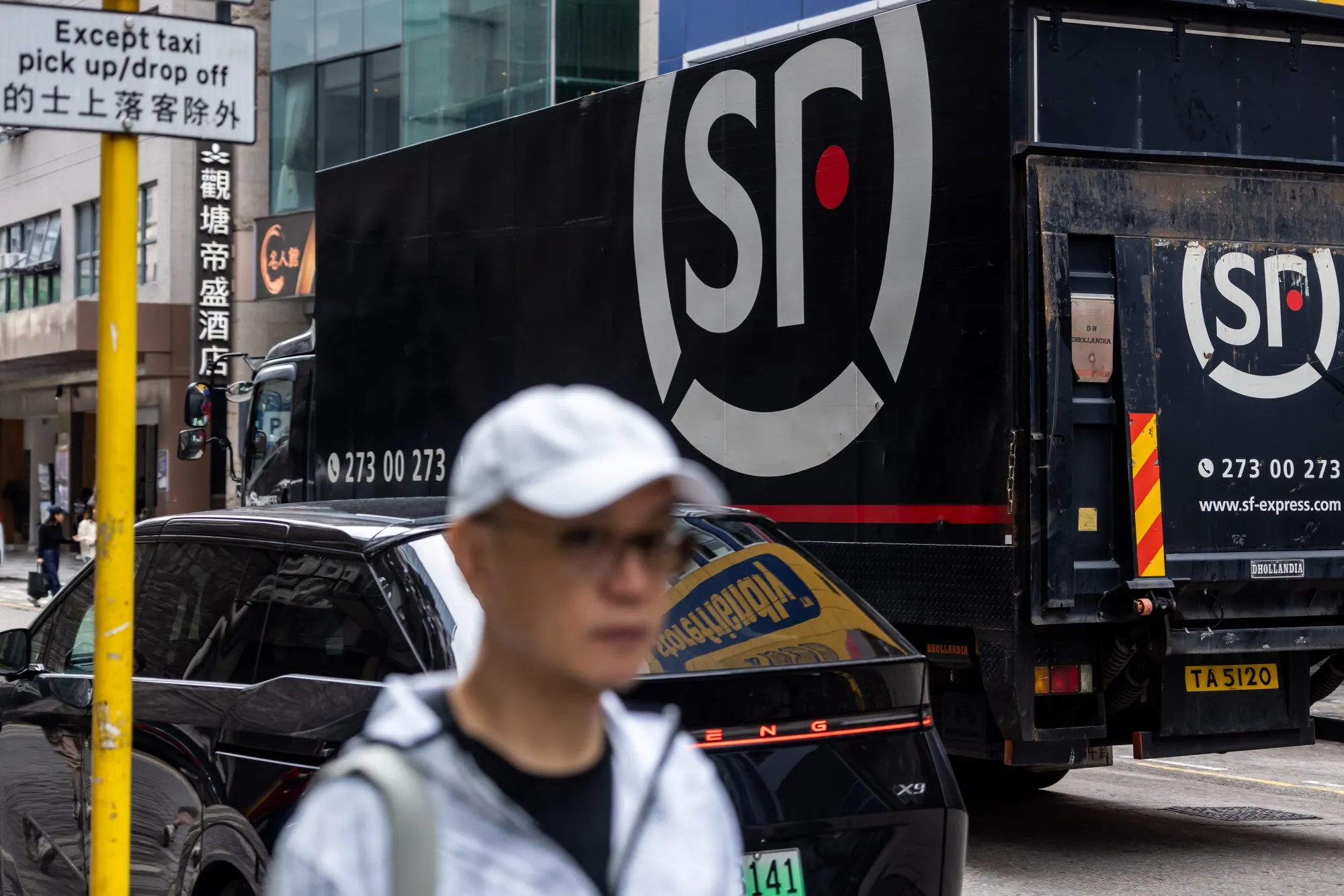 An SF Express delivery truck in Hong Kong.