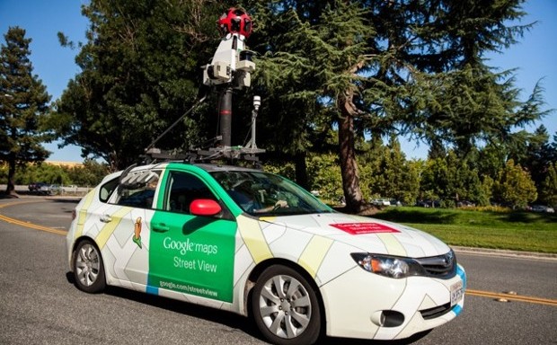 A Google Street View car equipped with Aclima air quality sensors, photographed in Denver in 2014.