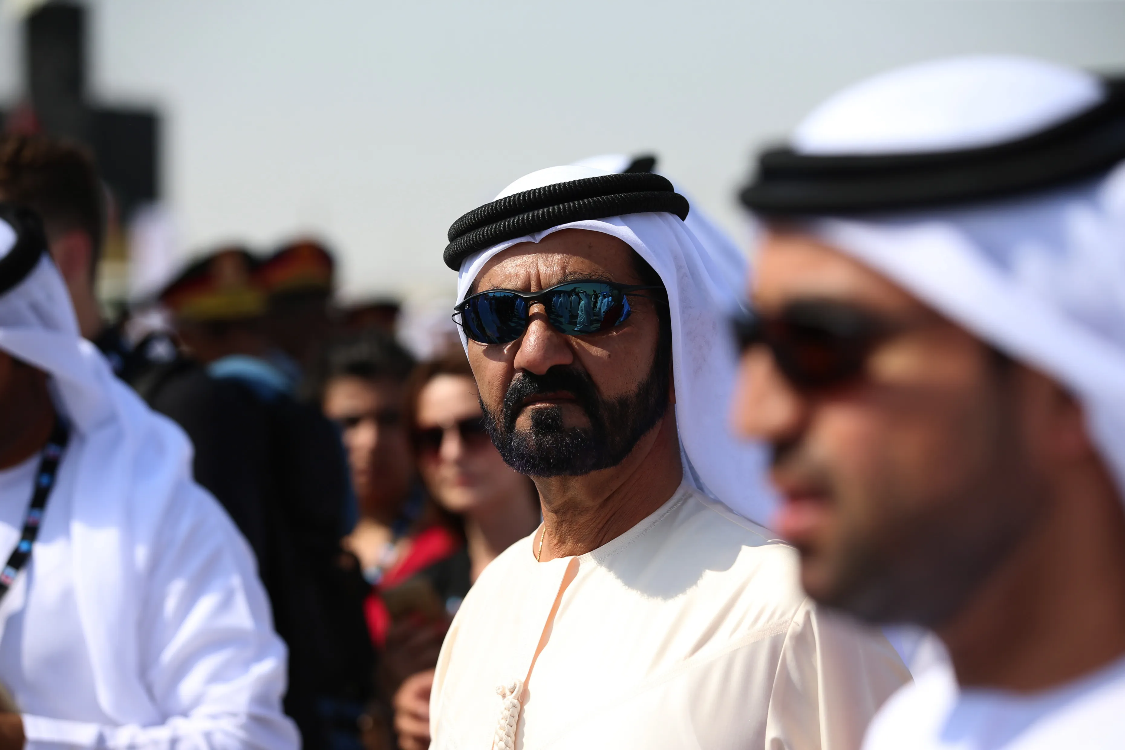 Sheikh Mohammed bin Rashid Al Maktoum, (center), the ruler of Dubai.
