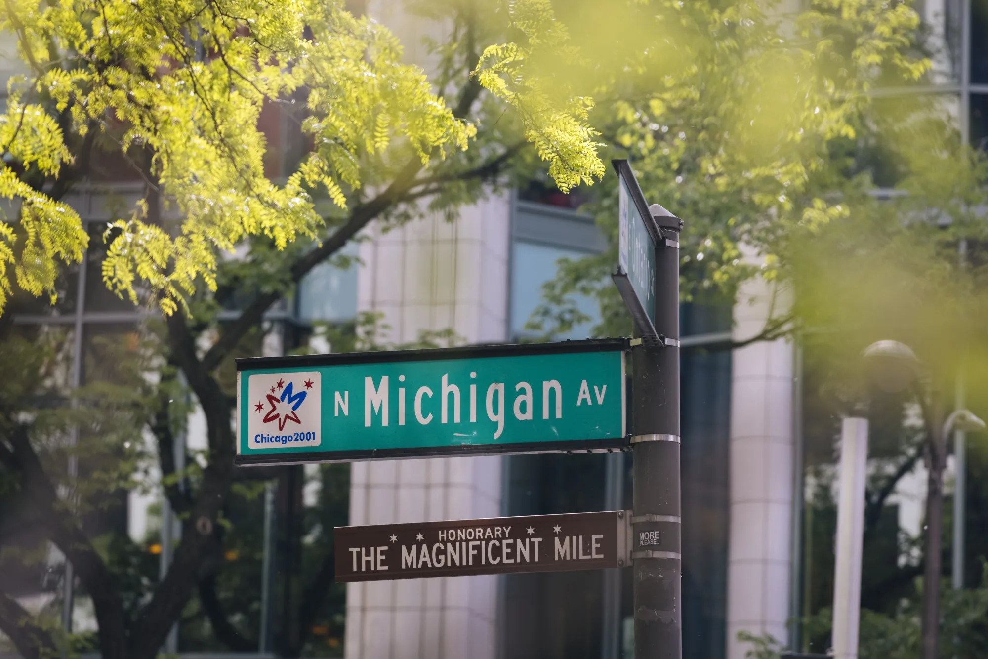 A Michigan Avenue street sign in Chicago, Illinois, U.S., on Monday, May 24, 2021.&nbsp;