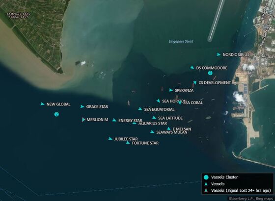 Oil Tankers Are Anchored Off Singapore Hoarding Fuel