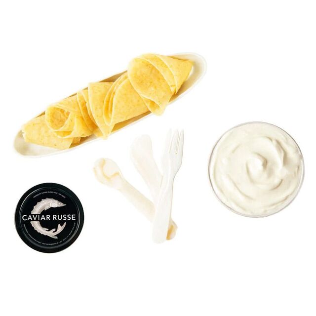 CAVIAR RUSSE CASPIAN GOLD OSETRA CAVIAR & MOTHER-OF-PEARL PLATE