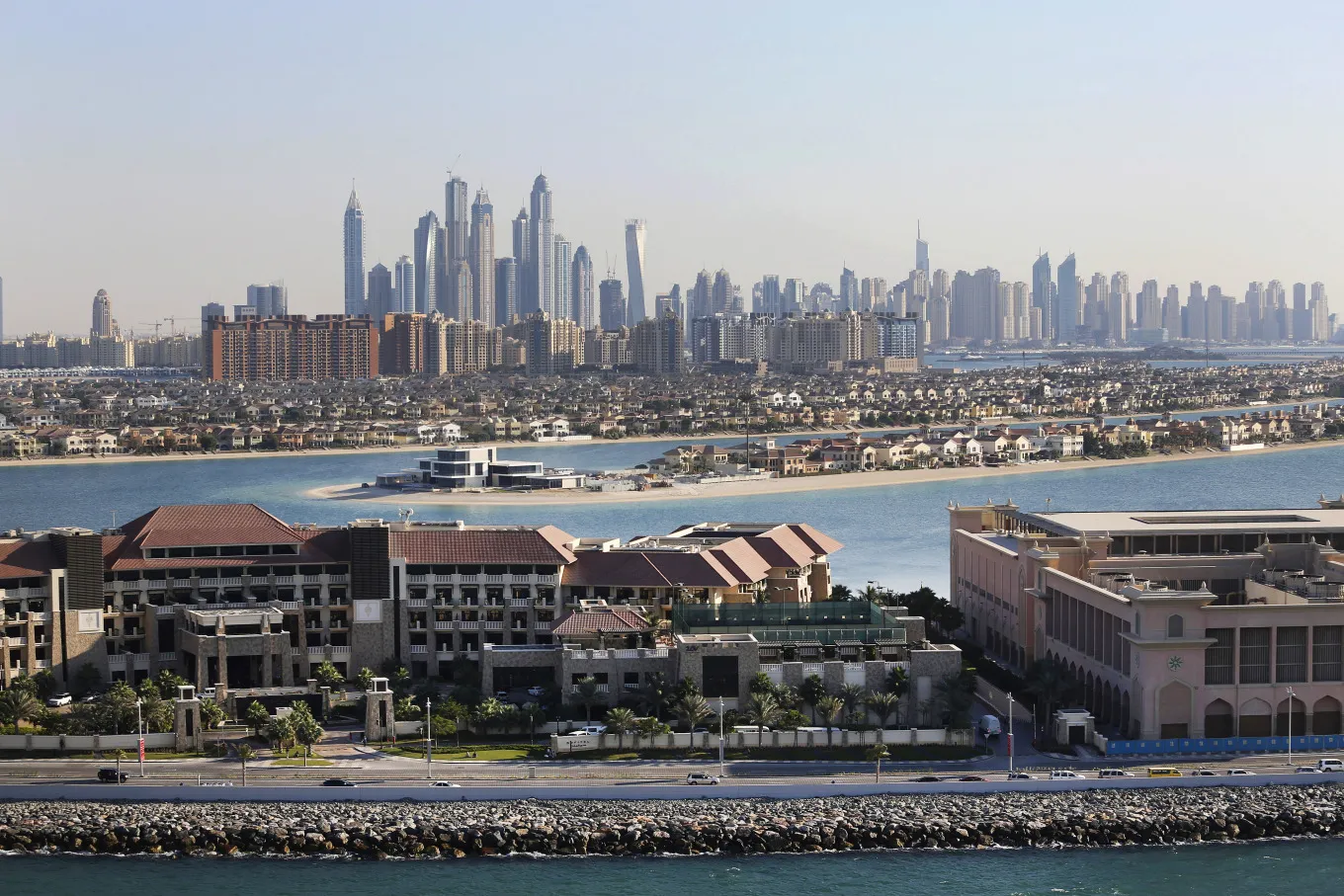 Residential villas on the Jumeirah Palm island resort.