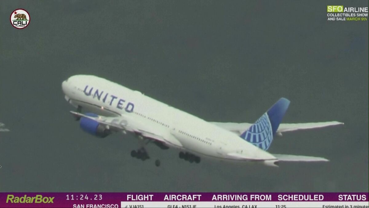 ユナイテッド航空 35便 日本行き、サンフランシスコから離陸後タイヤ紛失