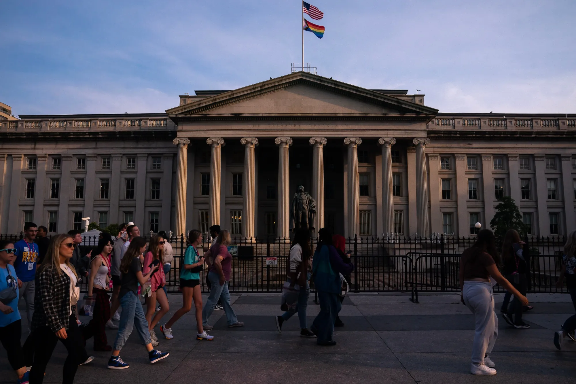 The US Treasury building in Washington, DC.