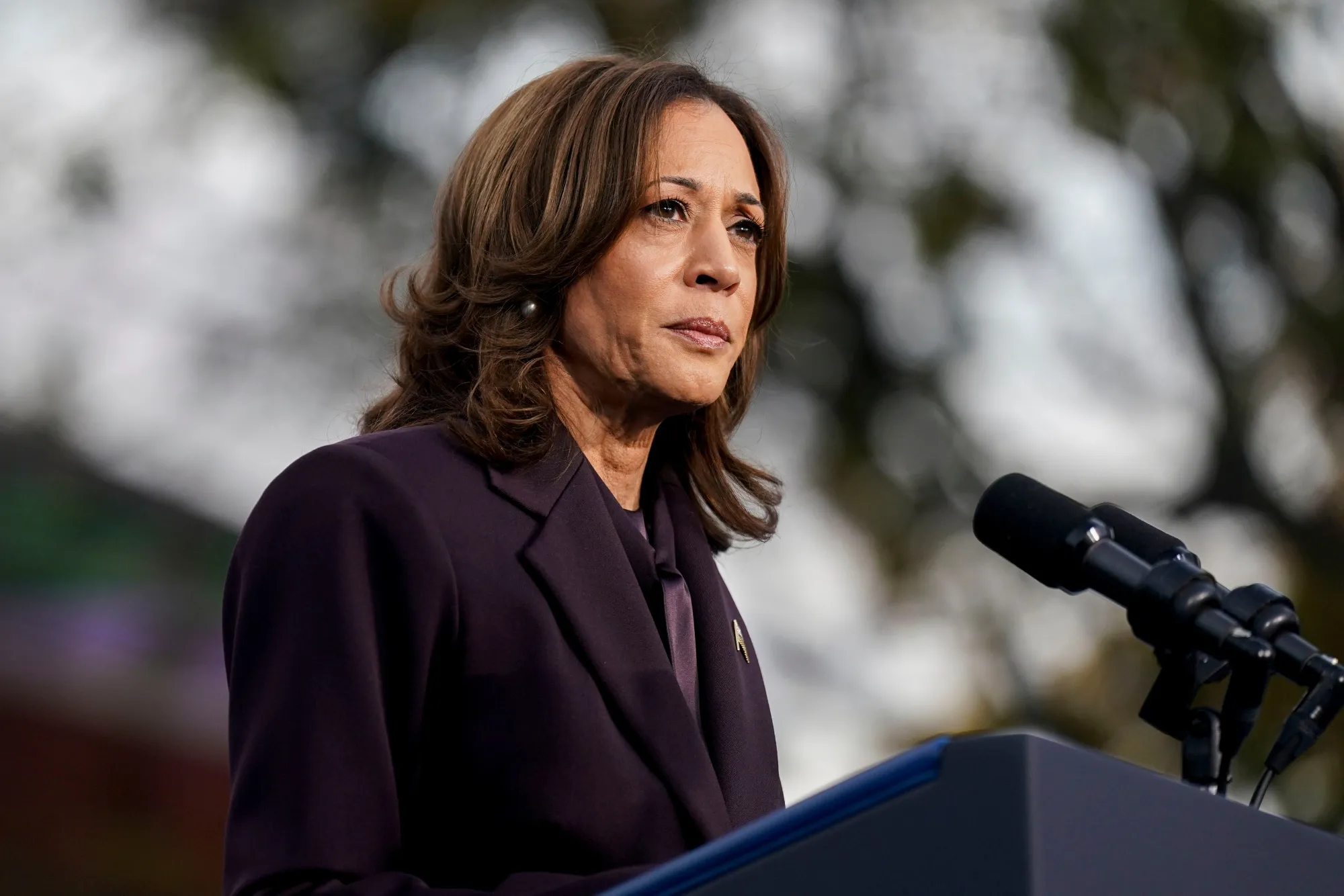US Vice President Kamala Harris gives her concession speech&nbsp;Nov. 6 at Howard University.