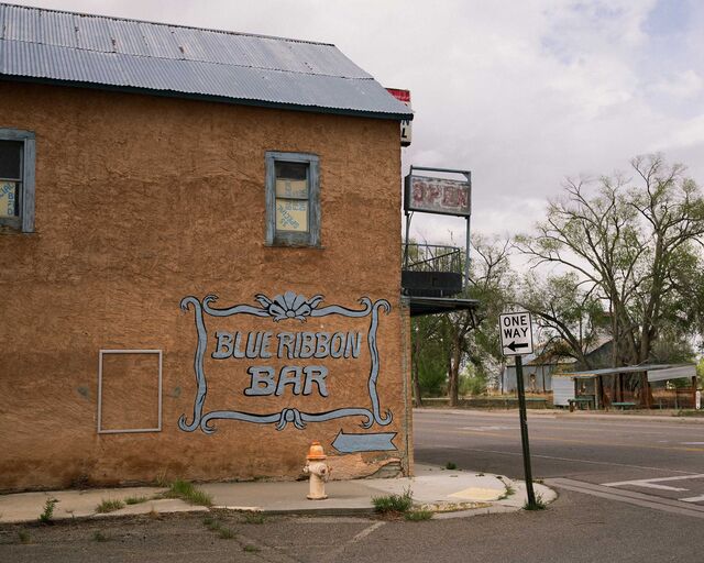 Blue Ribbon Bar on a street corner in Estancia