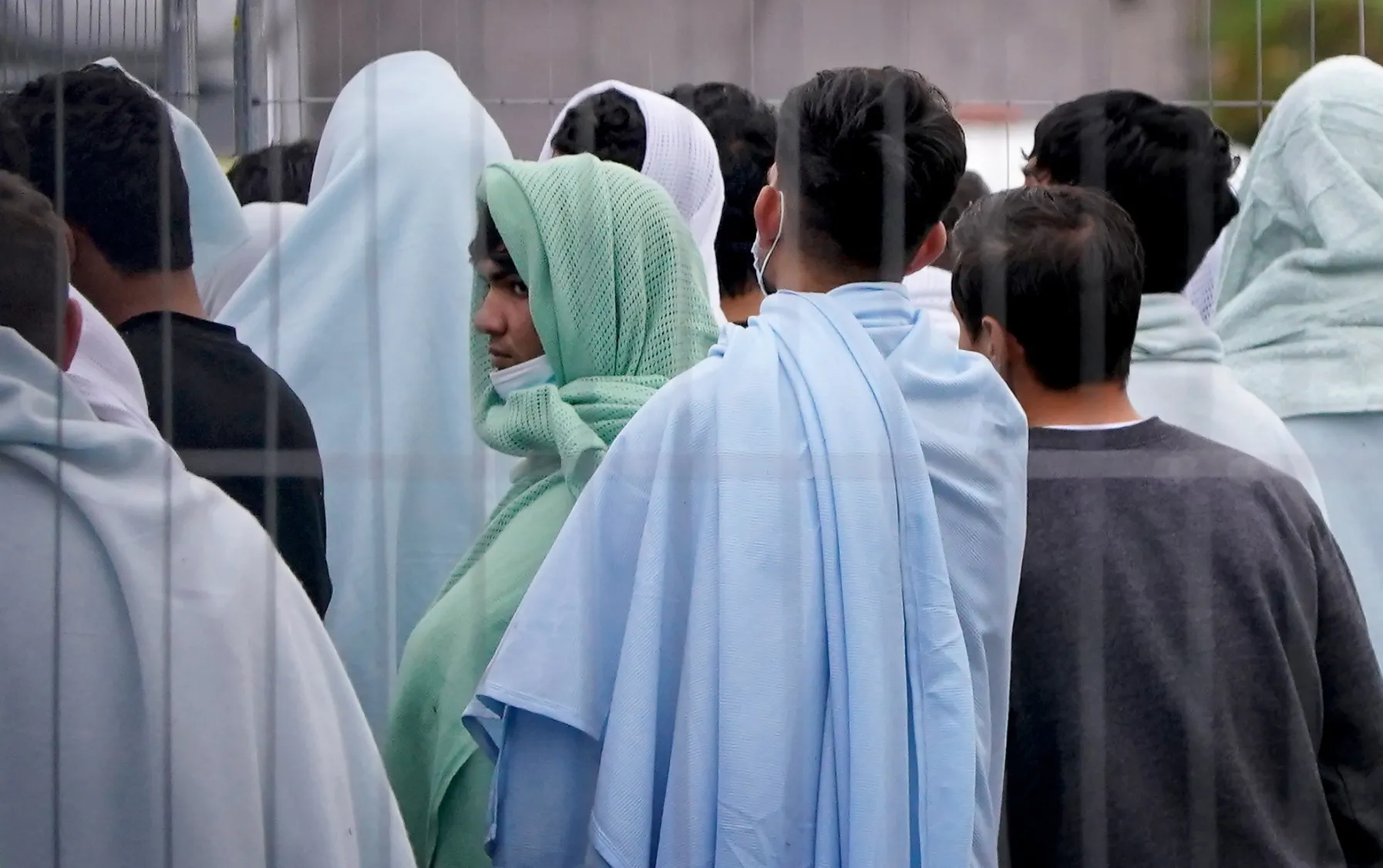 Inside the Manston immigration short-term holding facility located at the former Defence Fire Training and Development Centre in Thanet, UK, on Nov. 3.