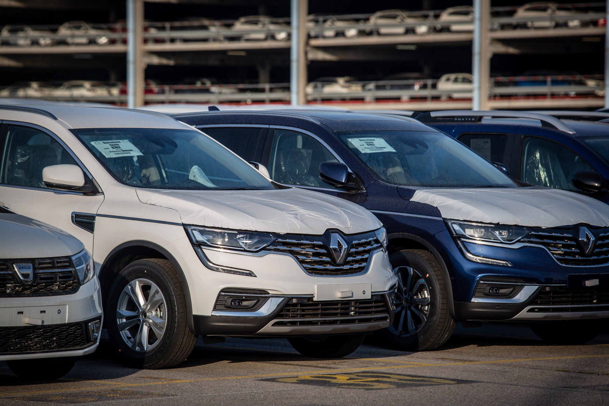 Newly manufactured Renault SA automobiles at Barcelona commercial port in Spain in March.