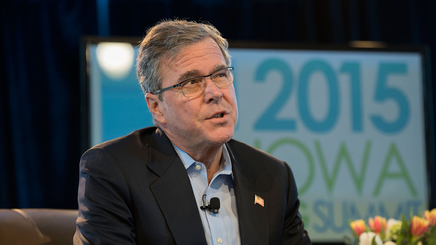 Jeb Bush, former governor of Florida, speaks during the Iowa Ag Summit at the Iowa State Fairgrounds in Des Moines, Iowa, U.S., on Saturday, March 7, 2015.
