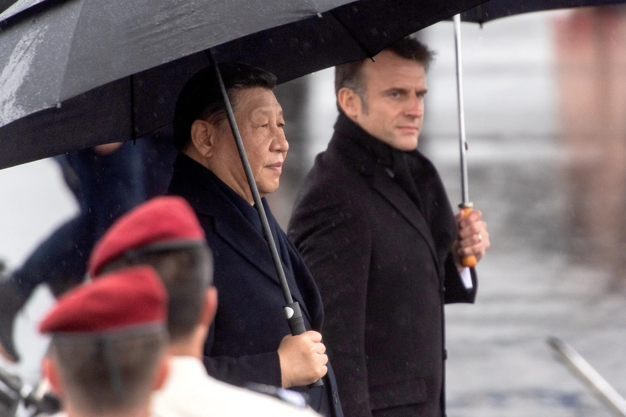 Presidents&nbsp;Xi Jinping of China and&nbsp;Emmanuel Macron of France in Tarbes on May 7.