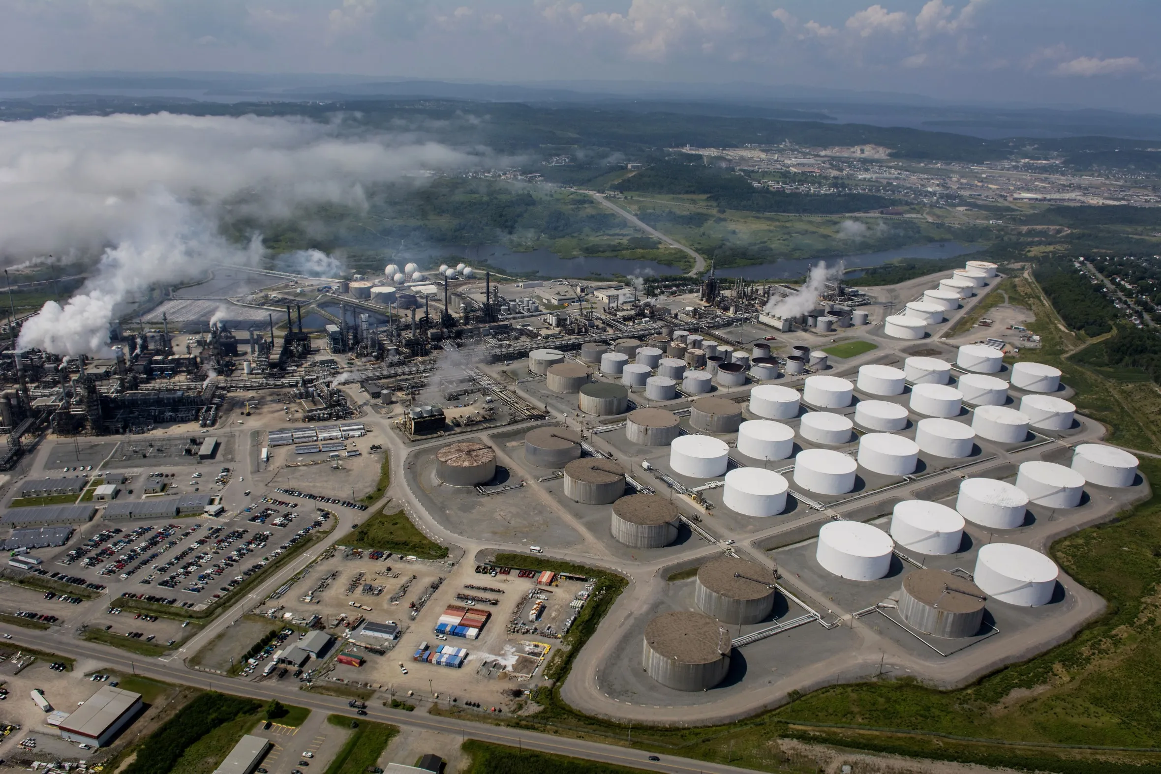 The Irving Oil refinery is show in this 2014 aerial photograph taken above Saint John, New Brunswick.
