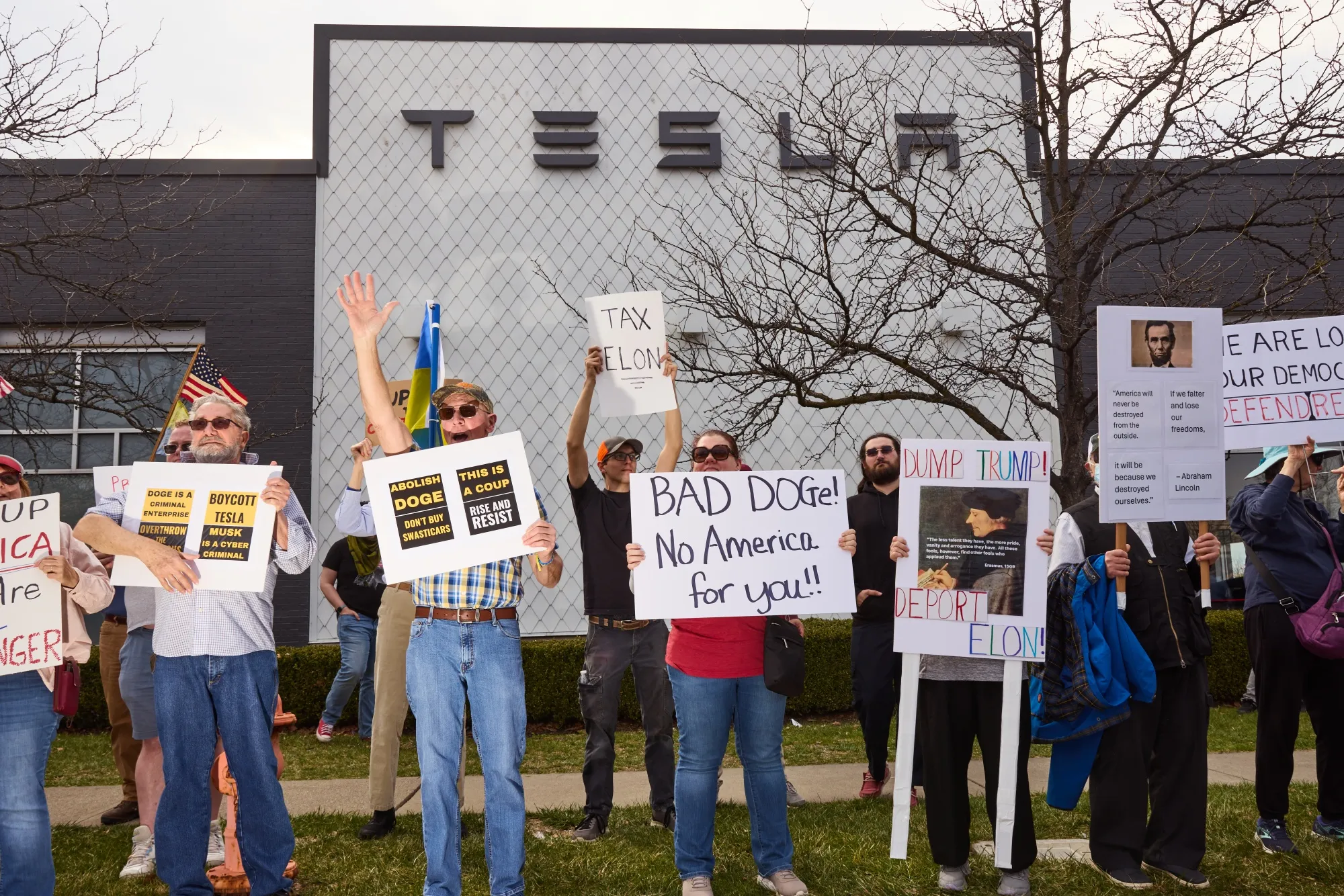 A protest movement against Musk known as&nbsp;Tesla Takedown&nbsp;is holding hundreds of demonstrations at Tesla locations around the world early this year.&nbsp;