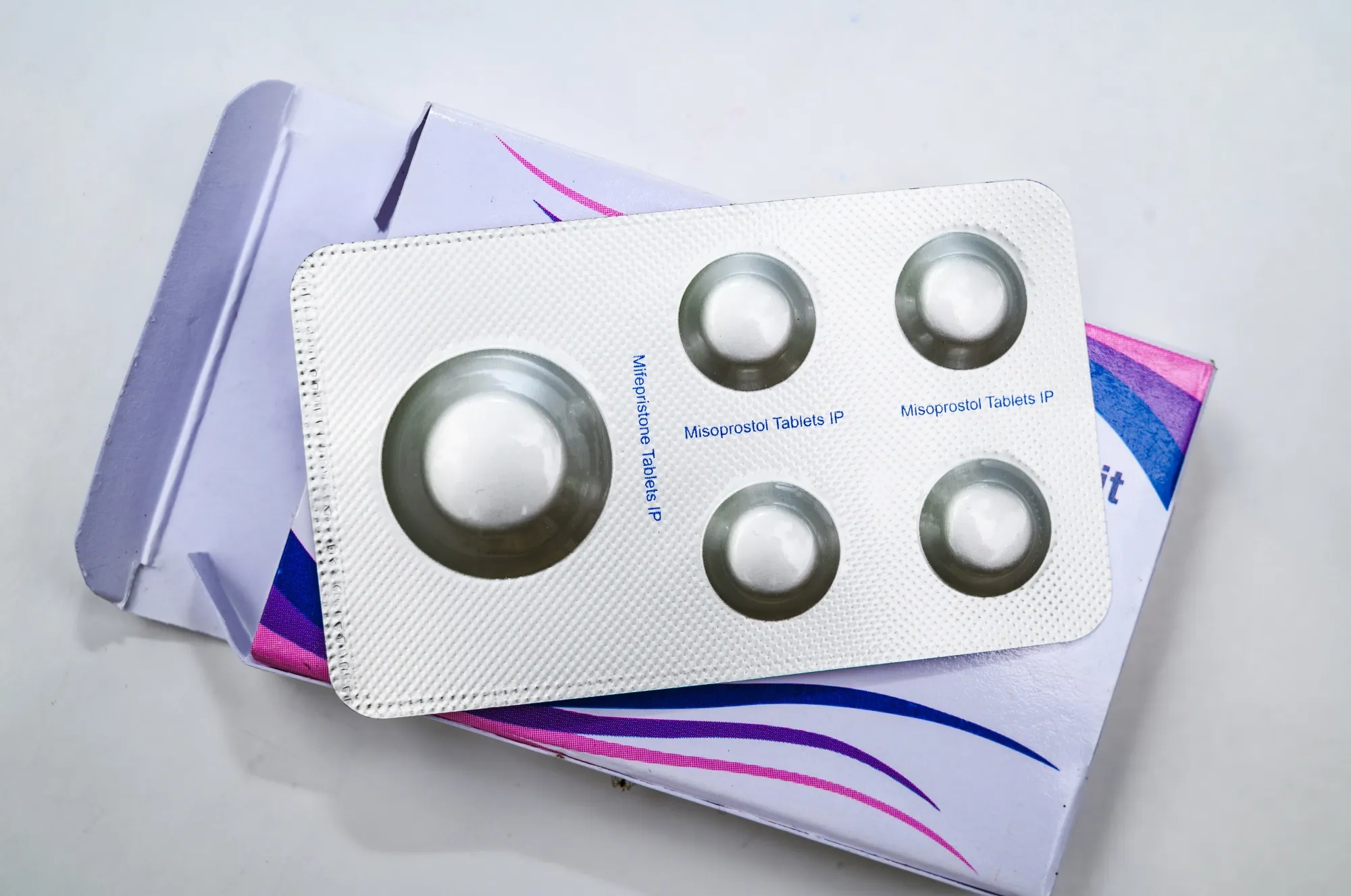 Mifepristone and misoprostol tablets.