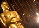 An Oscar statue at an Academy Awards press preview.