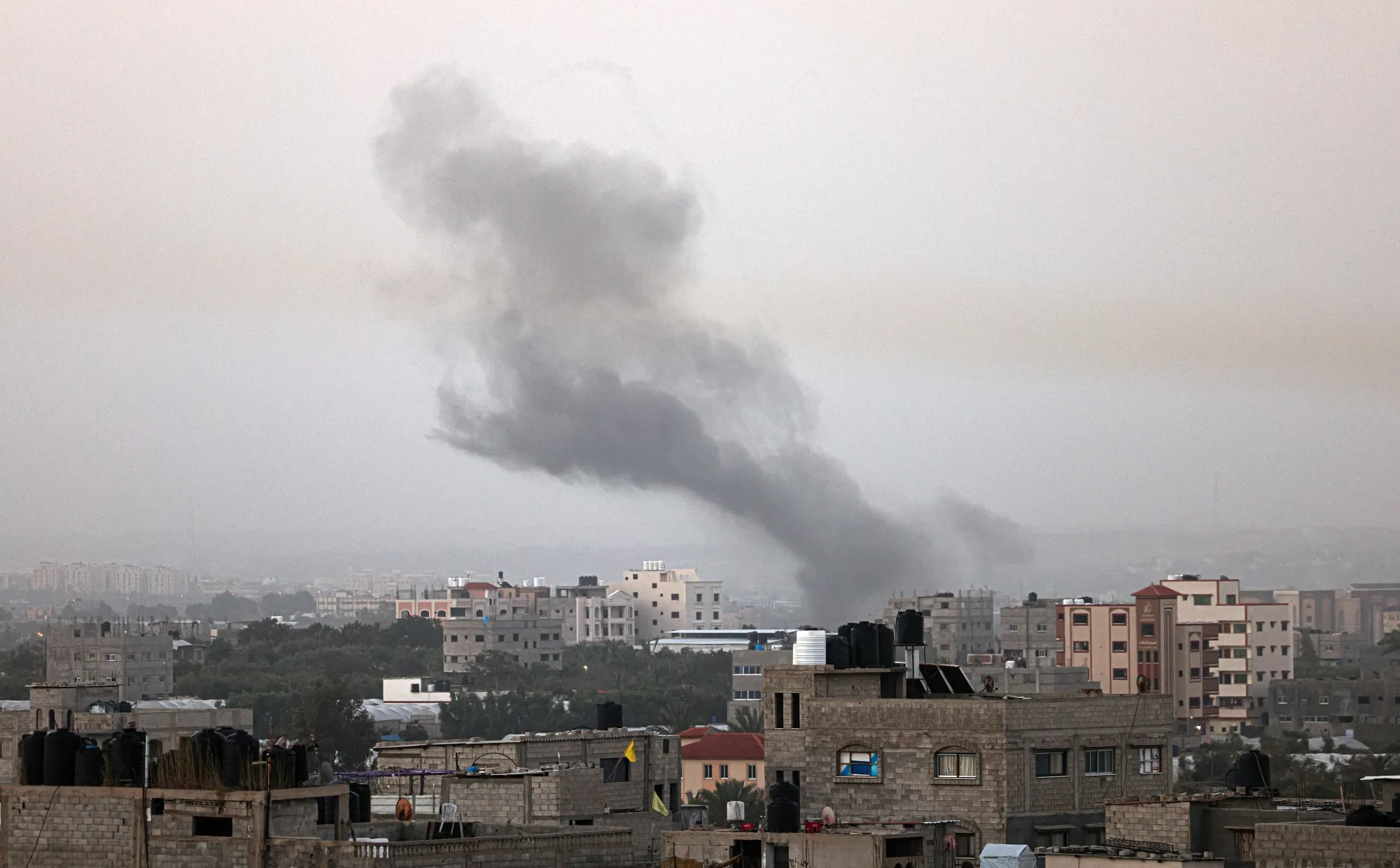 Smoke rises over Gaza City following an Israeli air strike, on April 5.