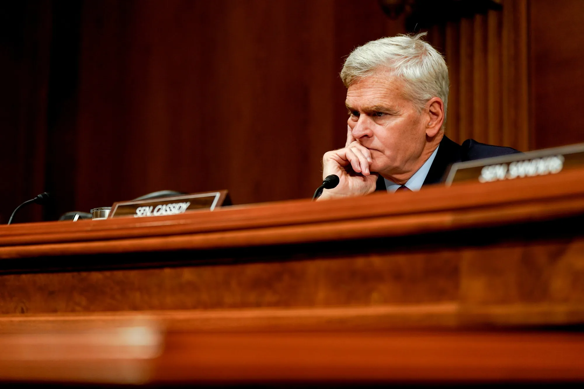 Senator Bill Cassidy, Republican from Louisiana and ranking member of the Senate Health, Education, Labor, and Pensions Committee, during a hearing in Washington on Sept. 24, 2024.