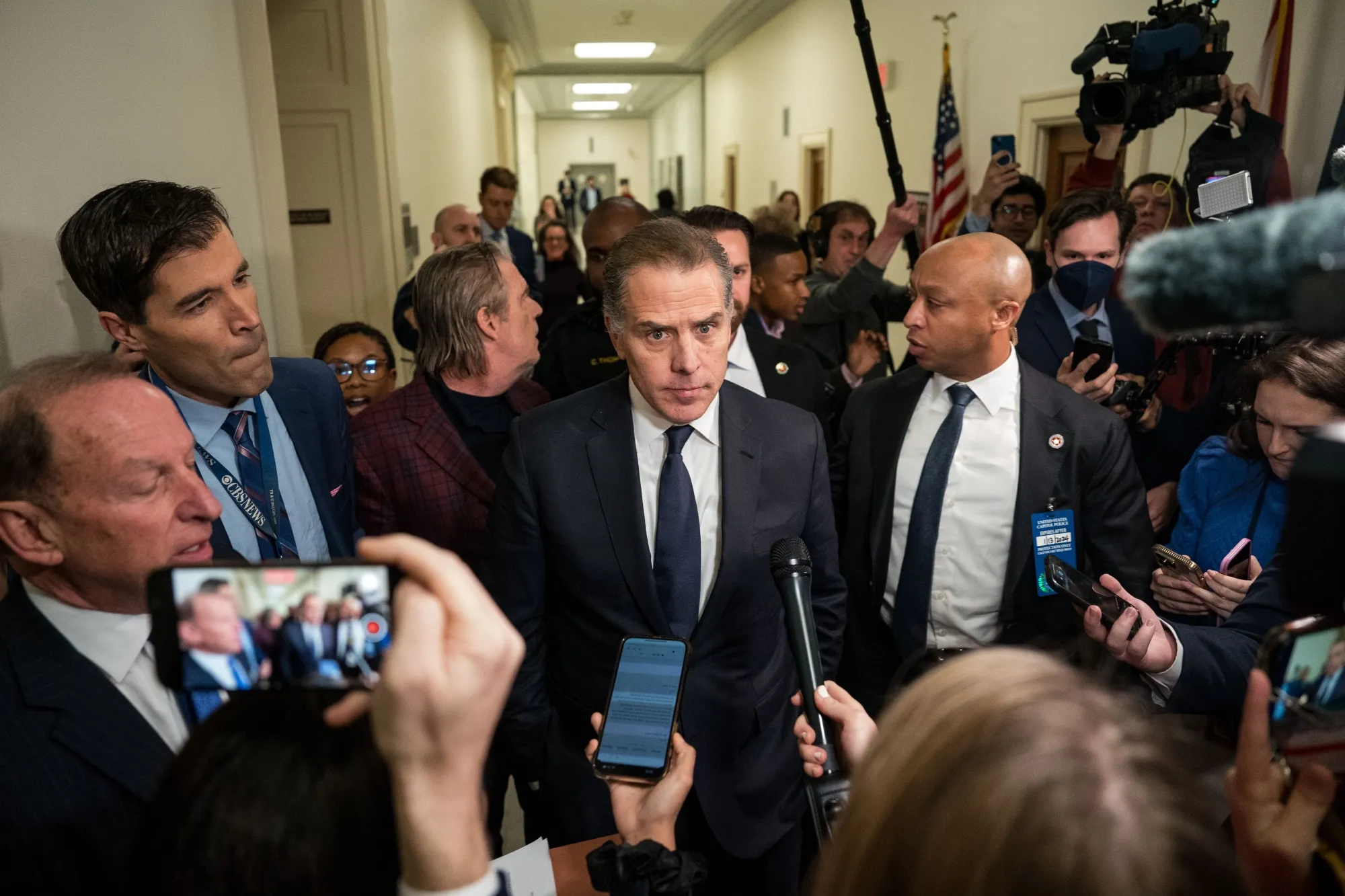 Hunter Biden&nbsp;departs a House Oversight Committee meeting in Washington, DC&nbsp;on Jan. 10.