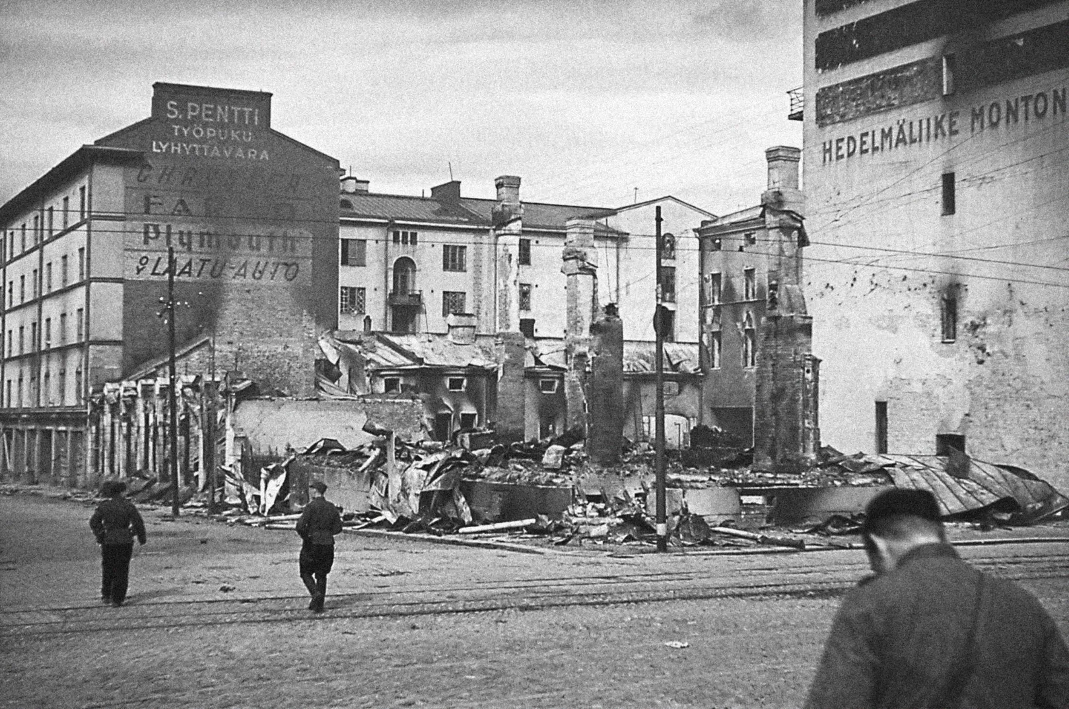 War damage in Viipuri, Karelia’s biggest city, in 1941.