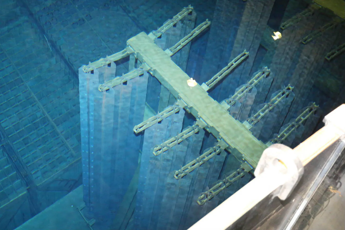 The spent fuel pool inside the Fukushima Dai-Ni nuclear power plant.
