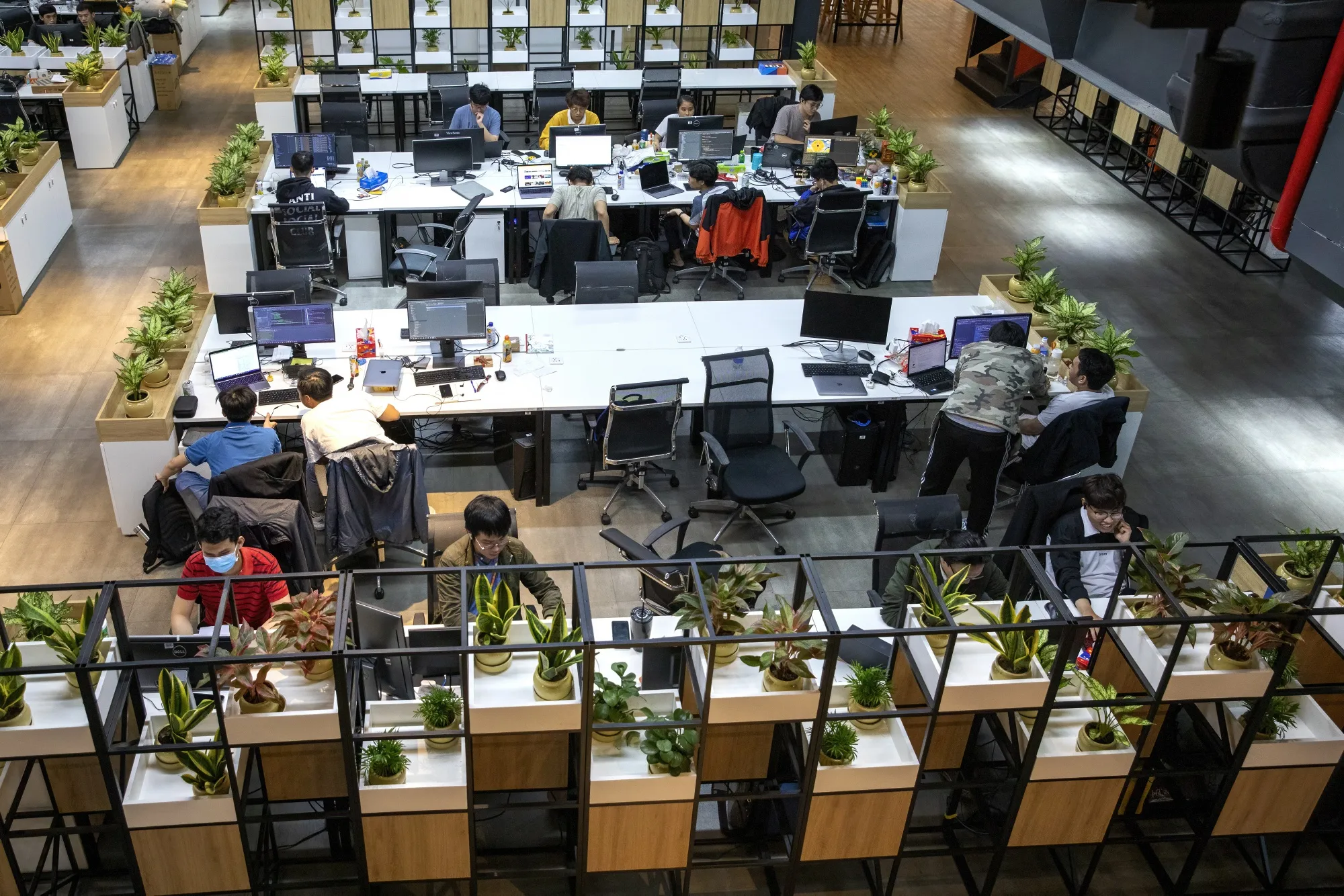 Employees from the game creation team inside the VNG Corp.'s city campus in Ho Chi Minh City, Vietnam.