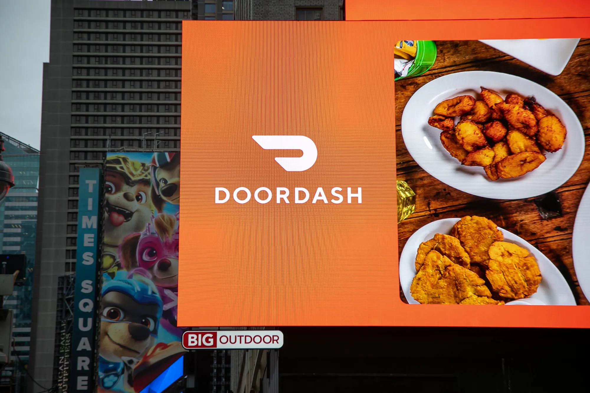 A DoorDash billboard in New York’s Times Square&nbsp;in 2023.
